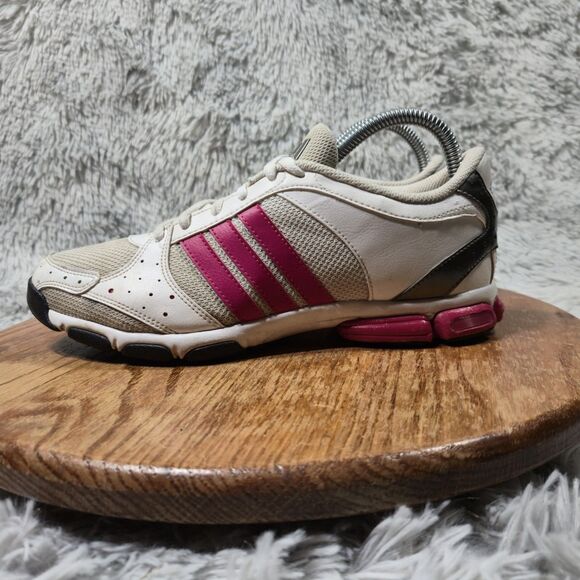 2010 Adidas Womens Size 8 Retro Y2K Style Pink/White Lowtop Casual Athletic Shoe - Picture 2 of 9